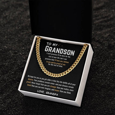 To My Grandson - Cuban Link Chain Gift Set - SLDDL0036 - Sunshine Letters Co